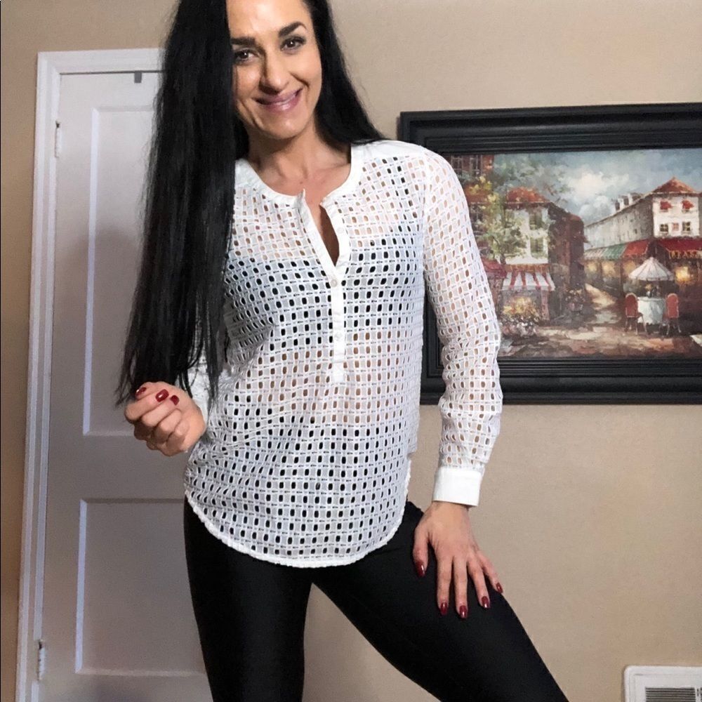 Banana Republic mesh coverup top